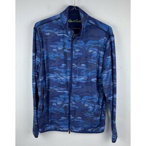 Robert Graham Bailout Performance Long Sleeve Knit In Blue size Xl Camo
